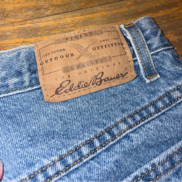 Eddie Bauer Women's Straight Leg Blue Denim Jeans Size 4 Petite 100% Cotton - Picture 4 of 4